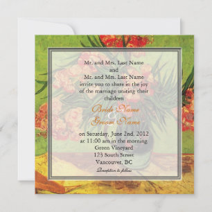 Cartes d'invitation de mariage en beaux-arts flora