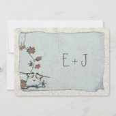 Cartes d'invitation de mariage en damas oiseaux vi (Dos)
