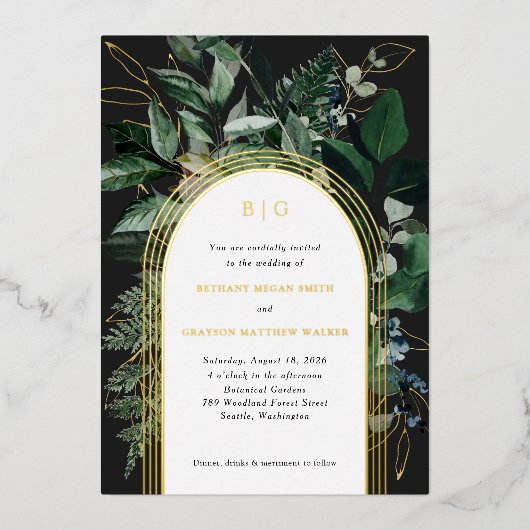 Cartes d'invitation de mariage en feuille d'alumin (Recto)