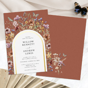 Cartes d'invitation de mariage en feuille de Terra