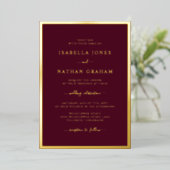 Cartes d'invitation de mariage en feuille d'or de (Debout devant)
