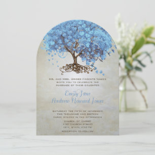 Cartes d'invitation de mariage en forme d'arbre à