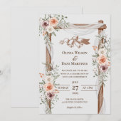 CARTES D'INVITATION DE MARIAGE EN LIGNE MODÈLE ave (Devant / Derrière)