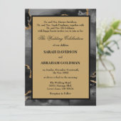 Cartes d'invitation de mariage en or pour parents (Debout devant)