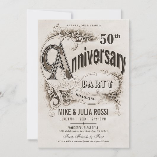 Cartes d'invitation de mariage et d'anniversaire v (Devant)