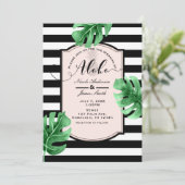 Cartes d'invitation de mariage Feuilles tropicales (Debout devant)
