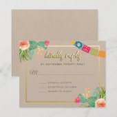 Cartes d'invitation de mariage Fiesta assorties (Devant / Derrière)