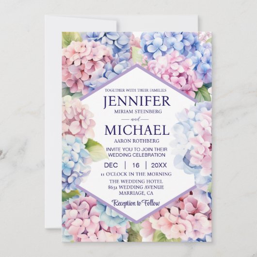 Cartes d'invitation de mariage Fleurs de printemps (Devant)