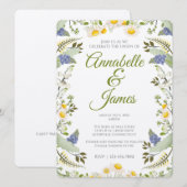 Cartes d'invitation de mariage Fleurs d'été (Devant / Derrière)