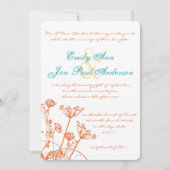 Cartes d'invitation de mariage Fleurs sauvages Ros (Devant)