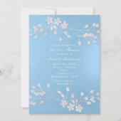 Cartes d'invitation de mariage floral blanc bleu (Devant)
