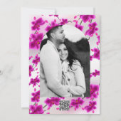 Cartes d'invitation de mariage floral élégant avec (Dos)