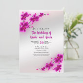 Cartes d'invitation de mariage floral élégant Fleu (Debout devant)