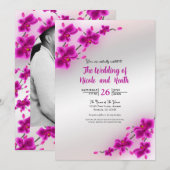 Cartes d'invitation de mariage floral élégant Fleu (Devant / Derrière)