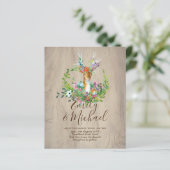 Cartes d'invitation de mariage Floral et Cerf de l (Debout devant)