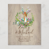 Cartes d'invitation de mariage Floral et Cerf de l (Devant)