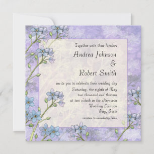 Cartes d'invitation de mariage Floral Forget Me No