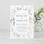 Cartes d'invitation de mariage florales (Debout devant)