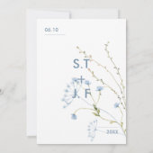 Cartes d'invitation de mariage florales (Dos)