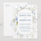 Cartes d'invitation de mariage florales (Devant / Derrière)