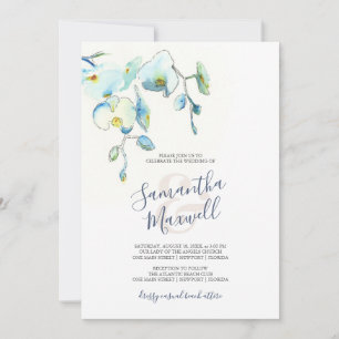 Cartes d'invitation de mariage florales à l'aquare