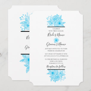 Cartes d'invitation de mariage florales à l'aquare