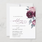 Cartes d'invitation de mariage florales blanches d (Devant)