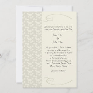 Cartes d'invitation de mariage florales crème déli