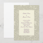 Cartes d'invitation de mariage florales simples et (Devant / Derrière)