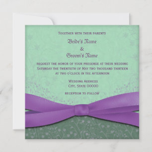 Cartes d'invitation de mariage florales violettes