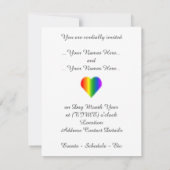 Cartes d'invitation de mariage Gay Pride Cartes d' (Dos)