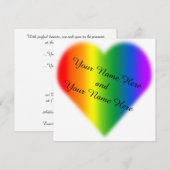 Cartes d'invitation de mariage Gay Pride pour coup (Devant / Derrière)