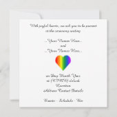 Cartes d'invitation de mariage Gay Pride pour les (Dos)
