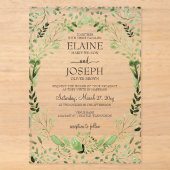 Cartes d'invitation de mariage Glam Greenery (Recto)