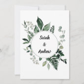 Cartes d'invitation de mariage Greenery recto-vers (Devant)