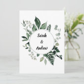 Cartes d'invitation de mariage Greenery recto-vers (Debout devant)