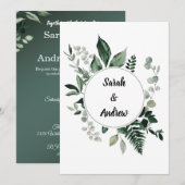 Cartes d'invitation de mariage Greenery recto-vers (Devant / Derrière)