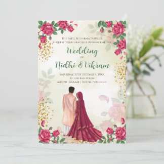 Cartes d'invitation de mariage hindou & invitation