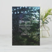 Cartes d'invitation de mariage hivernal avec pin e (Debout devant)