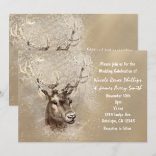 Cartes d'invitation de mariage hivernal rustiques 