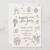 Cartes d'invitation de mariage illustrées à la mai (Devant)