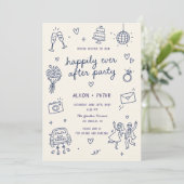 Cartes d'invitation de mariage illustrées à la mai (Debout devant)