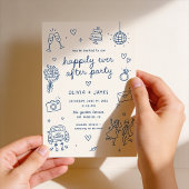Cartes d'invitation de mariage illustrées à la mai