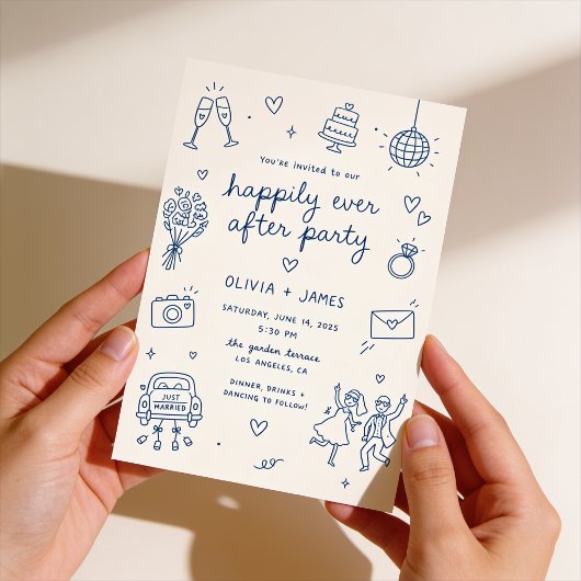 Cartes d'invitation de mariage illustrées à la mai