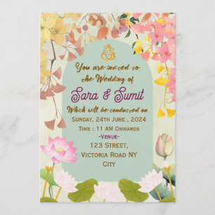 Cartes d'invitation de mariage indien 