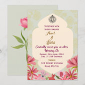 Cartes d'invitation de mariage indien (Devant / Derrière)
