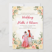Cartes d'invitation de mariage indien & invitation (Devant)