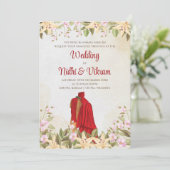 Cartes d'invitation de mariage indien numérique &  (Debout devant)