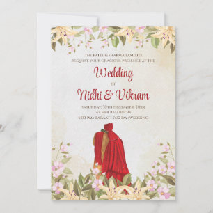 Cartes d'invitation de mariage indien numérique & 