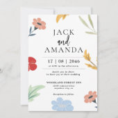 Cartes d'invitation de mariage joyeuses et colorée (Devant)